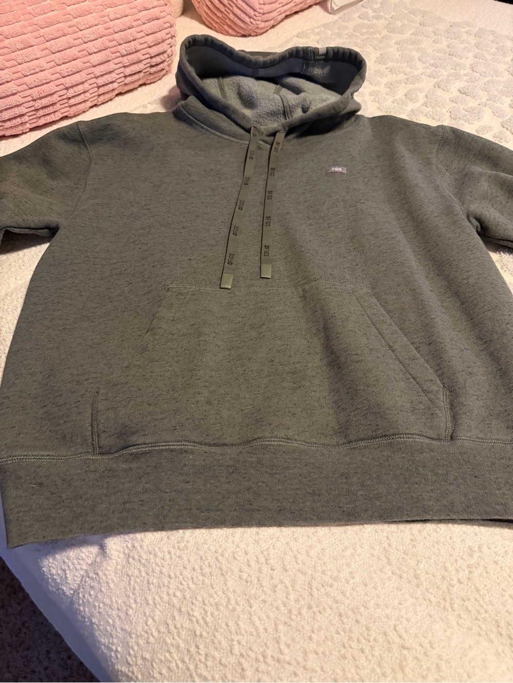 Figs Men's Olive Crewneck Hoodie